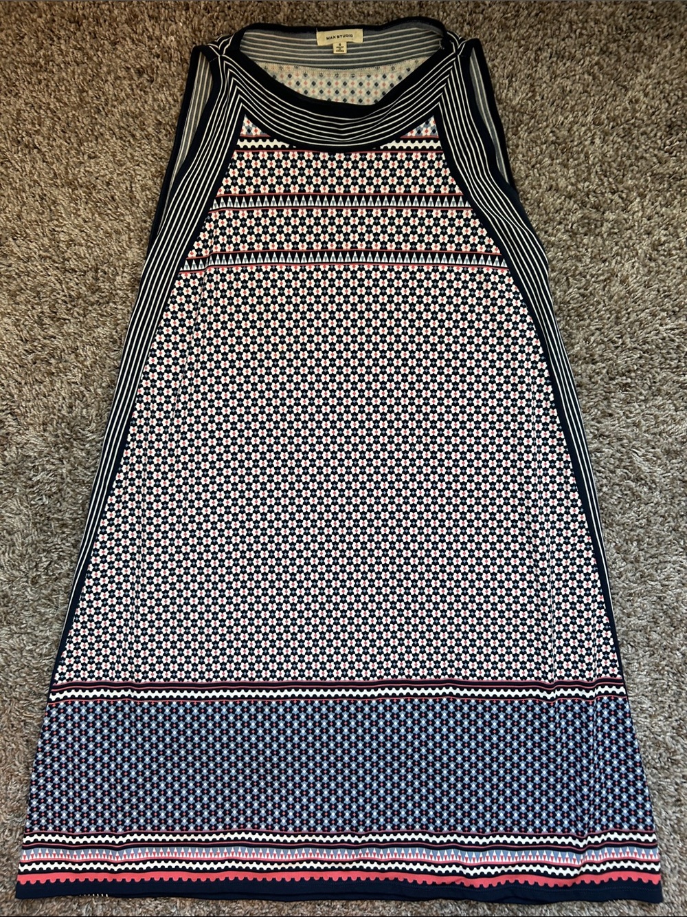 Max Studio Geometric Summer Dress Size Small